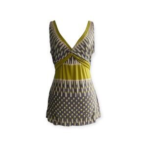 BCBGMaxAzria Citron Babydoll Tie-back Tunic Tank Top